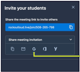 invite students link, rock out loud