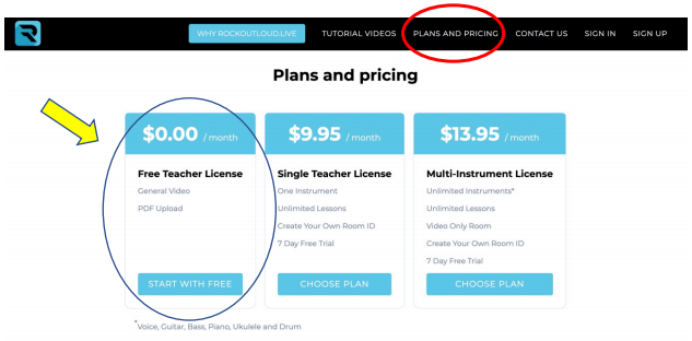 Rock out loud pricing plans