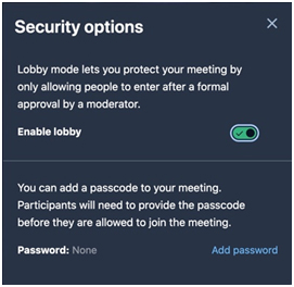 Rock out loud, security options